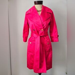 MARCIANO Hot Pink Belted Trench Coat With a Satin Feel. Size  Small